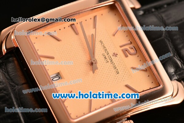 Vacheron Constantin Historiques Toledo Miyota Quartz Rose Gold Case with Stick Markers and Champagne Dial - Click Image to Close